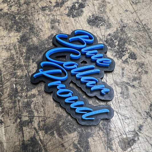 Emblema de orgullo de trabajador azul: varios colores disponibles