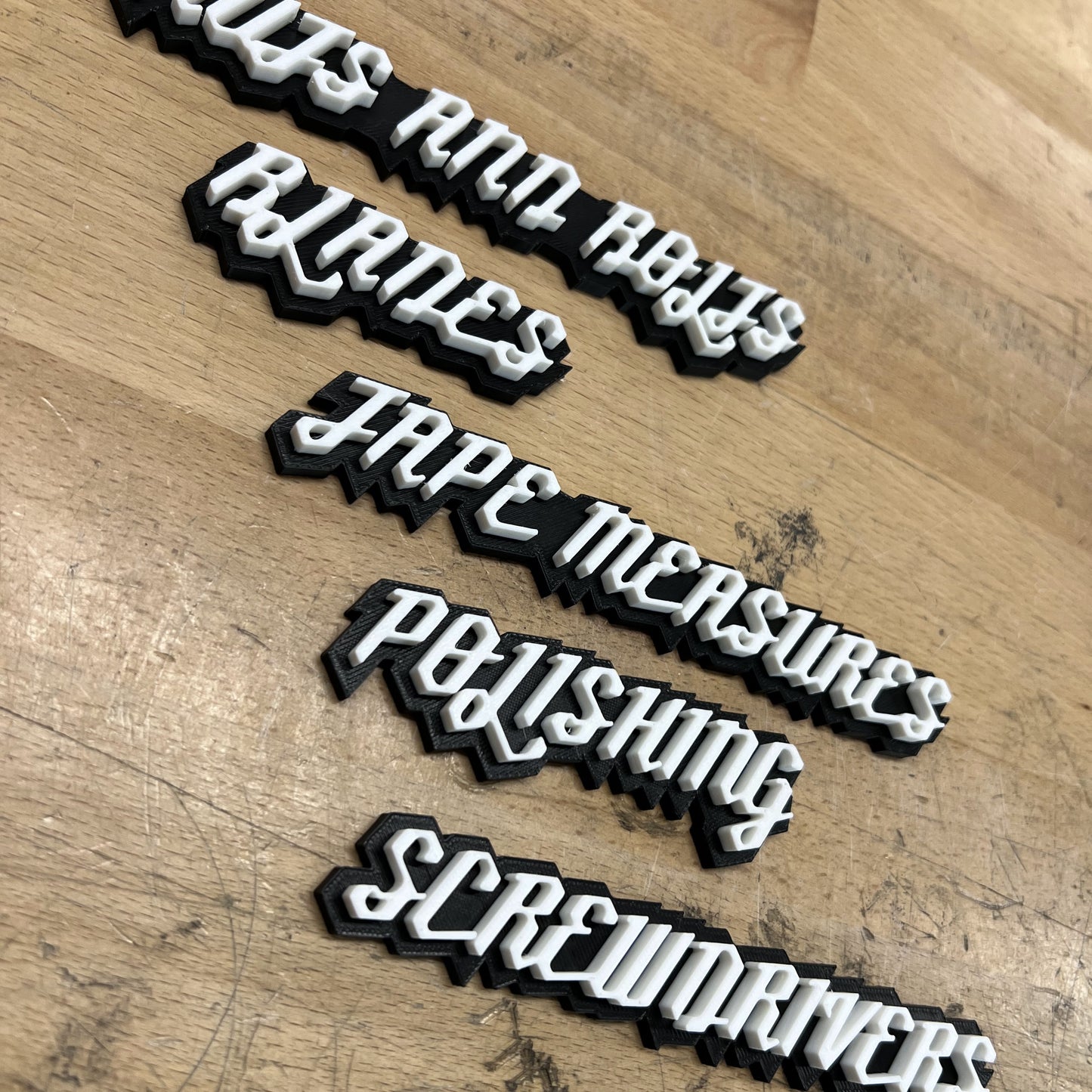 Toolbox Badges - Wisconsin Font - Choice of 5
