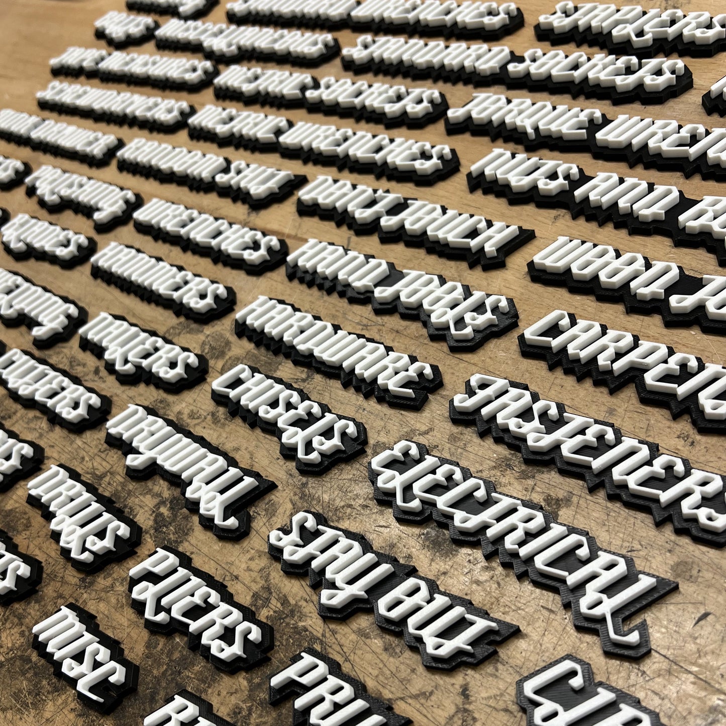 Toolbox Badges - Wisconsin Font - Choice of 5