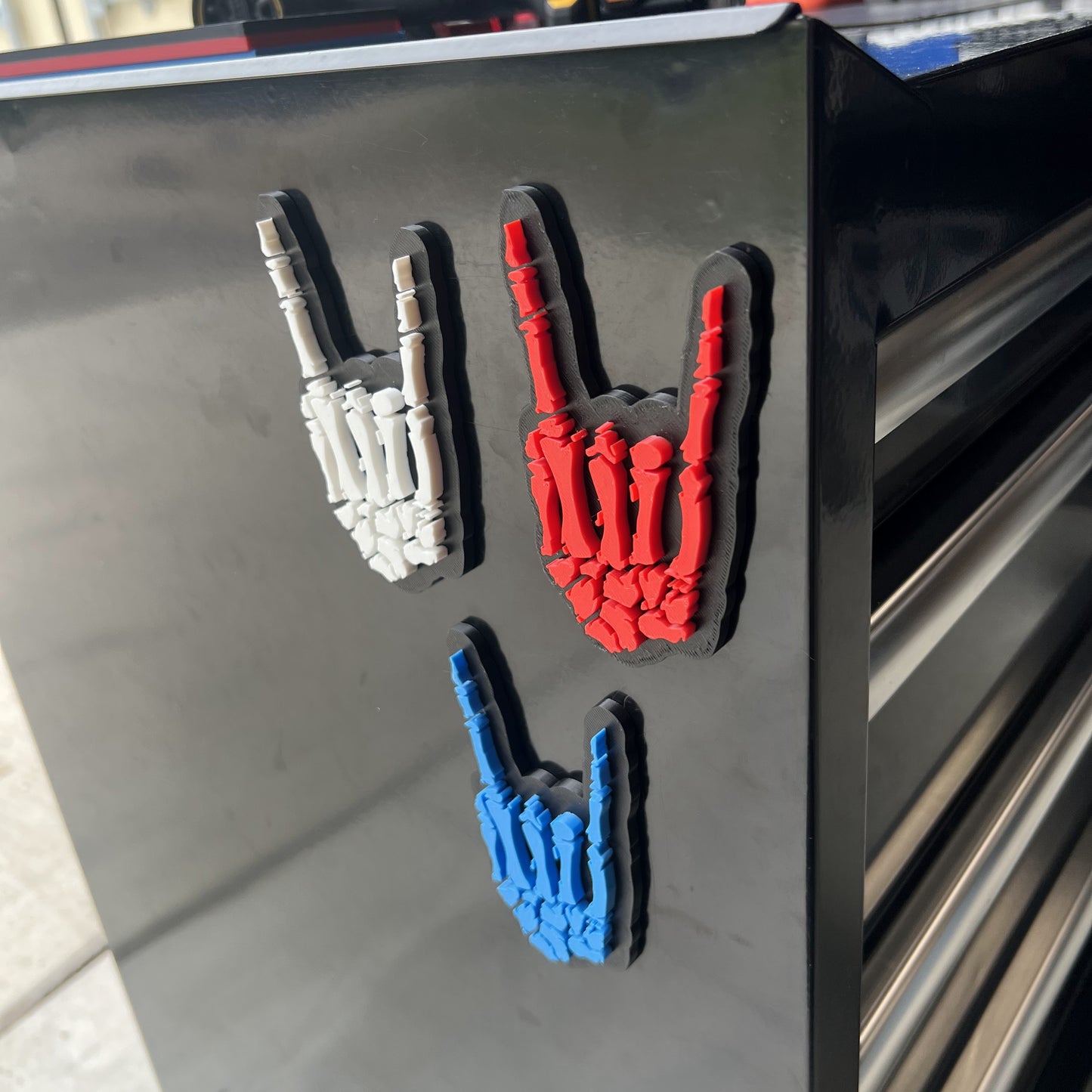 Custom Toolbox Drawer Emblems - Rock On Skeleton - Economy