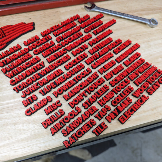 Juego de etiquetas para caja de herramientas en miniatura Bold, 42 piezas, económico, con múltiples opciones de colores