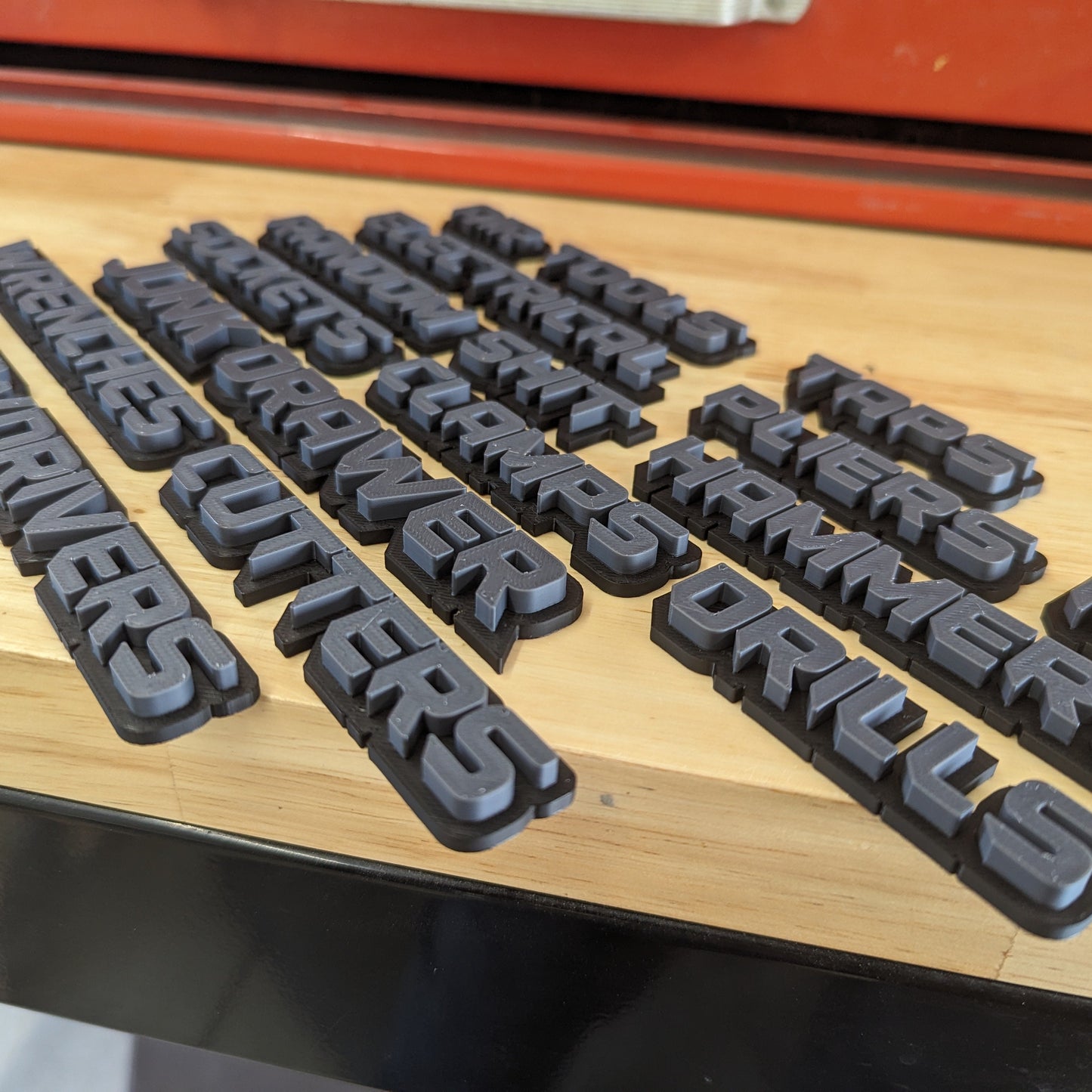 Custom Toolbox Drawer Emblems Set - Sharp Font - Economy - Choose