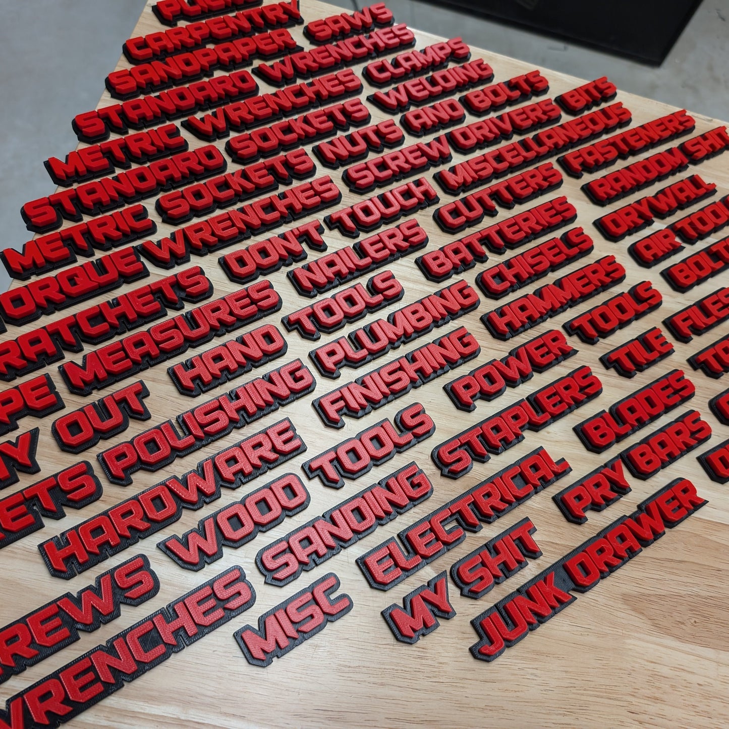 Sharp Toolbox Label Set - 42pcs - Multiple Color Choices