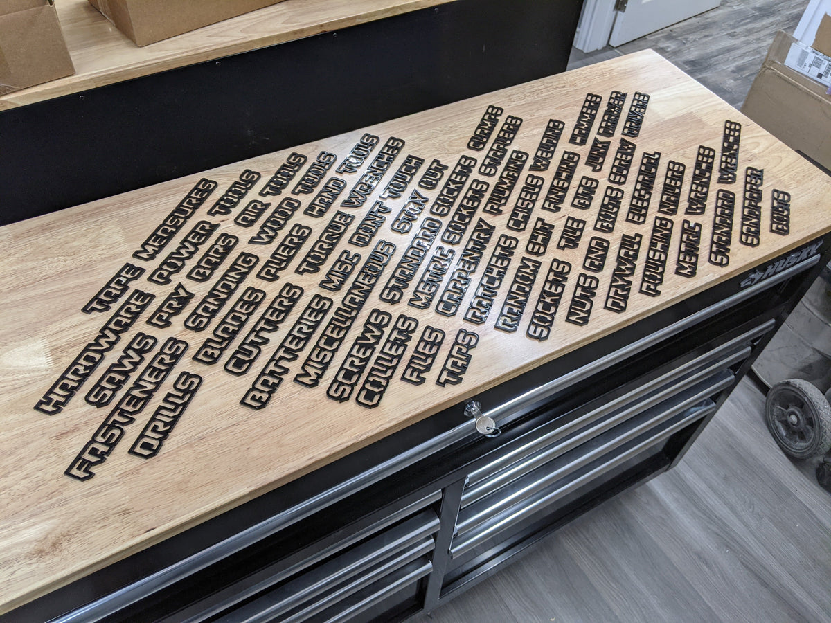 Toolbox Badge Mega Set 71pcs Single Layer Multiple Color Choices Toolbox Emblems