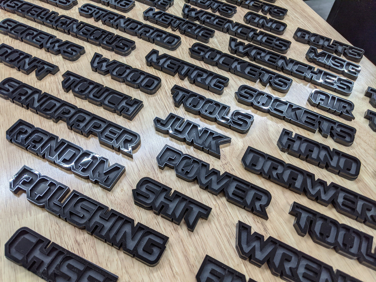 Toolbox Badge Mega Set 71pcs Dual Layer Multiple Color Choices Toolbox Emblems