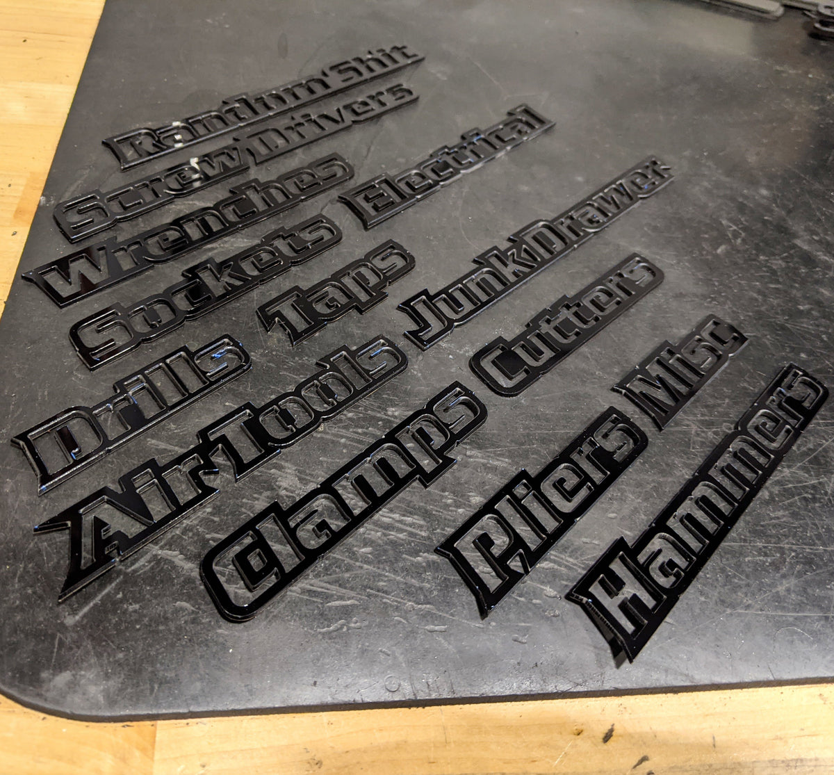 Custom Toolbox Drawer Emblems 14 Piece Set As Shown Black Toolbox Emblems