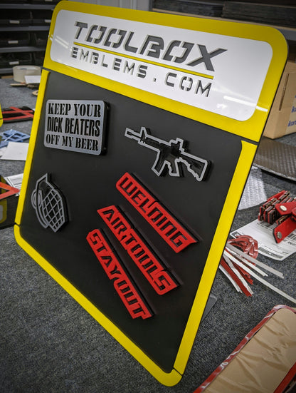 Dealer Starter Kit - Counter Display and 25 Assorted Magnet Emblems