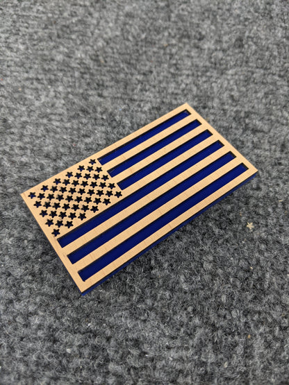 American Flag Toolbox Emblem - Multiple Colors Available