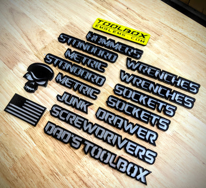 Gift Bundle 1 - Dual Layer Magnetic Toolbox Badges - Black on Brushed