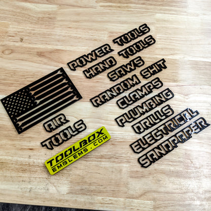 Gift Bundle 2 - Single Layer Adhesive Tape Toolbox Badges - Black