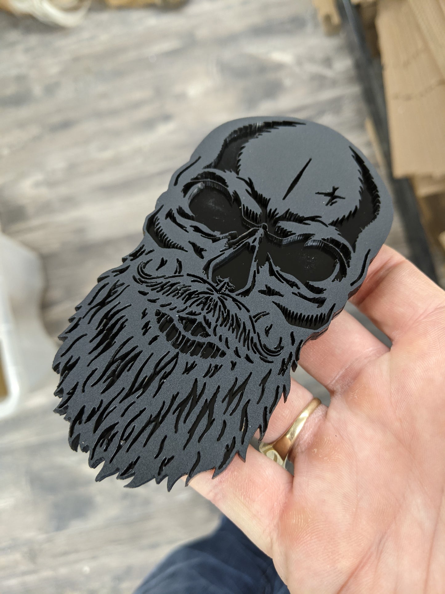 Custom Toolbox Drawer Emblems - Bearded Skull