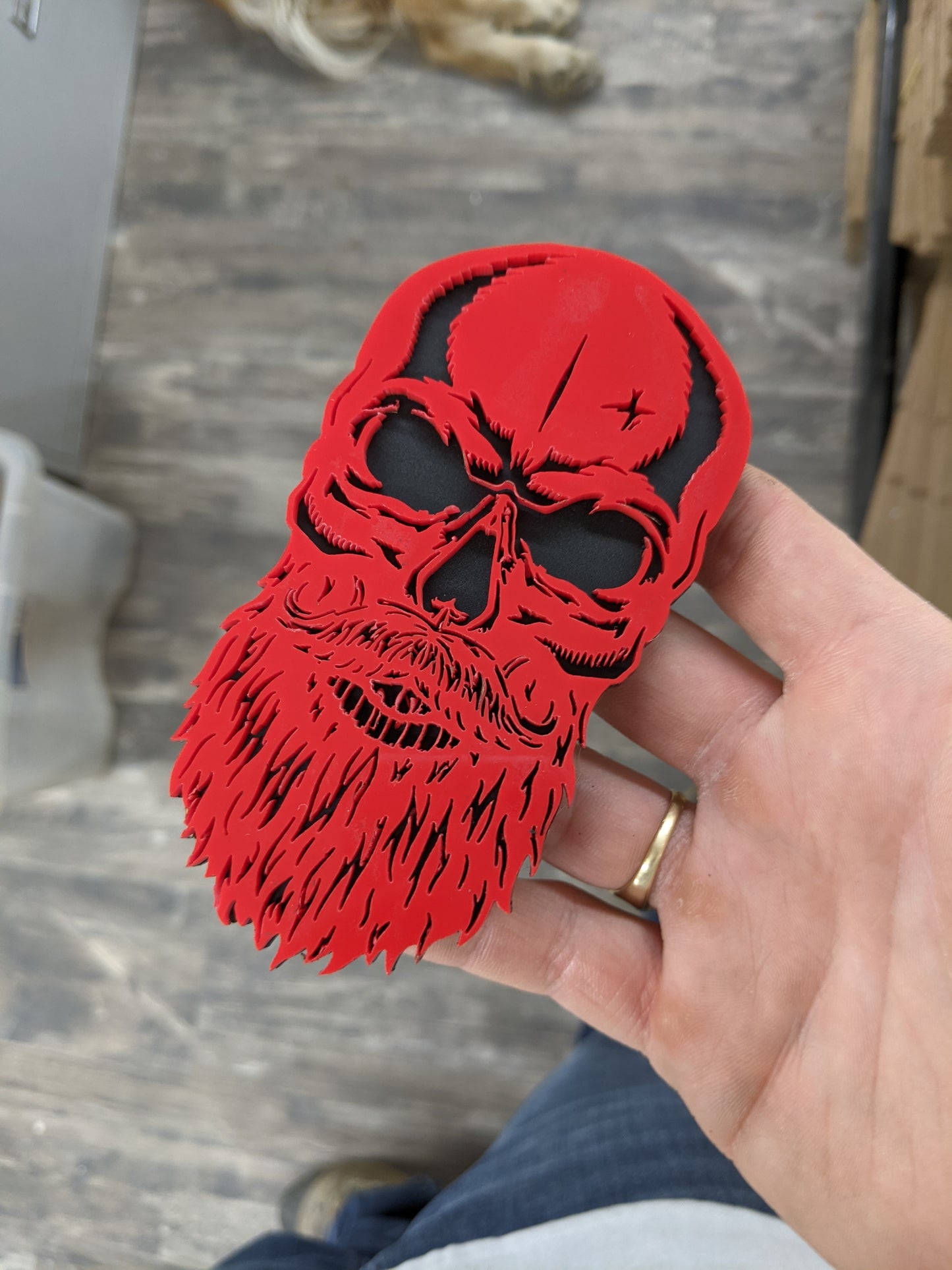 Custom Toolbox Drawer Emblems - Bearded Skull